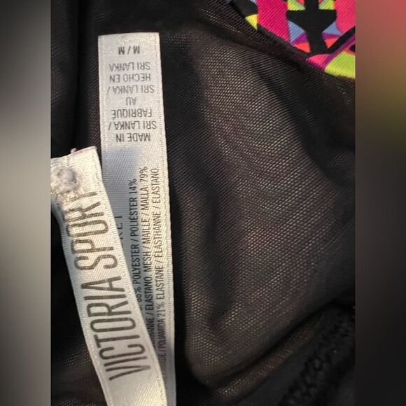 Victoria's Secret Pink and Black Sports Bra with Strappy Back - Picture 2 of 3